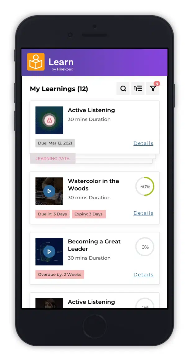 screenshot of Learn by HireRoad